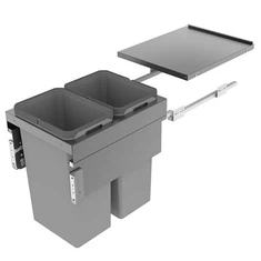 Liten grå søppelbøtte